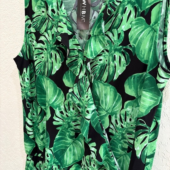 WHBM Palm Leaf Ruffle Surplice Romper | Size Small - Picture 7 of 7